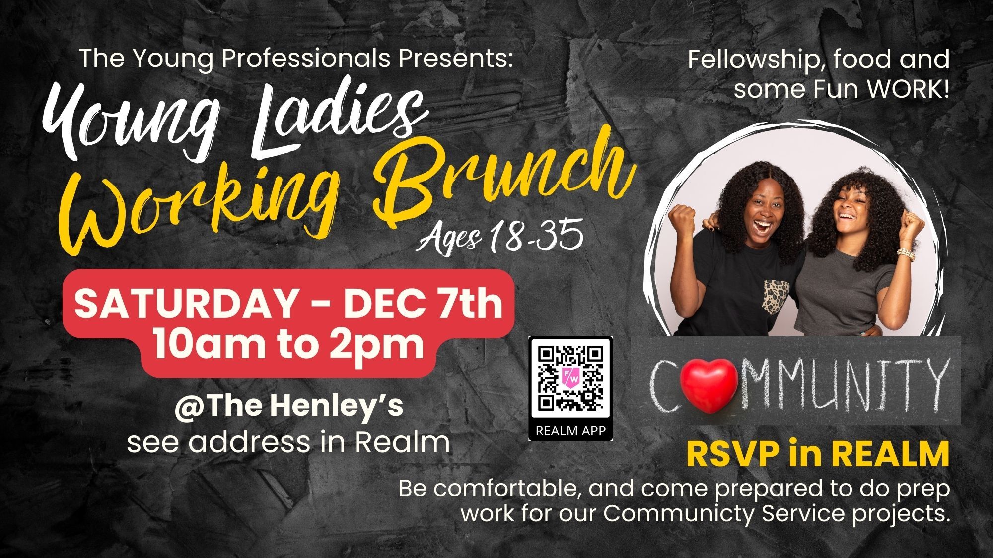 Young Ladies Working Brunch